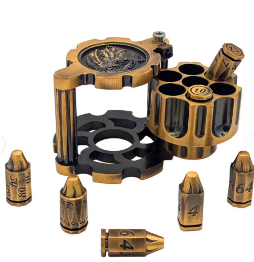 Fidget Metal Revolvers with Bullet Dice