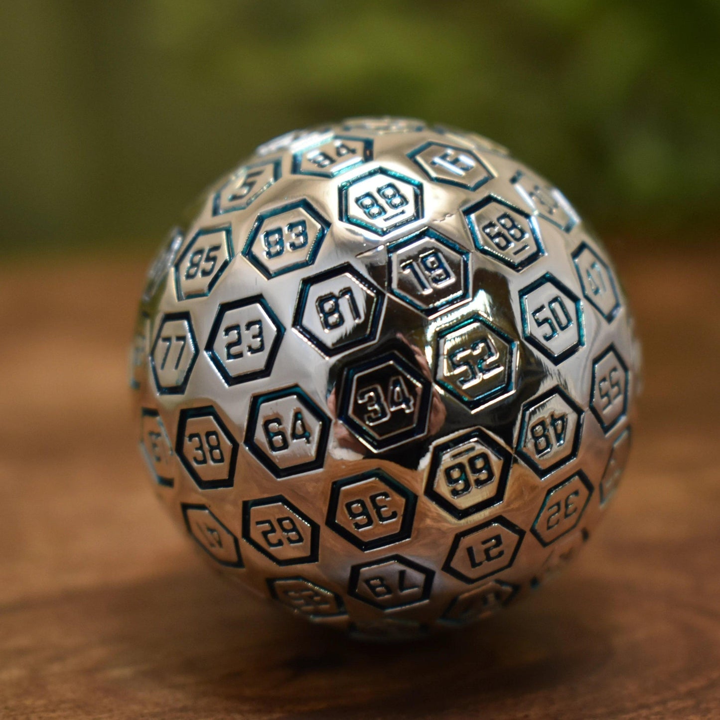 The Orb D100 - Aqua and Silver Metal Die
