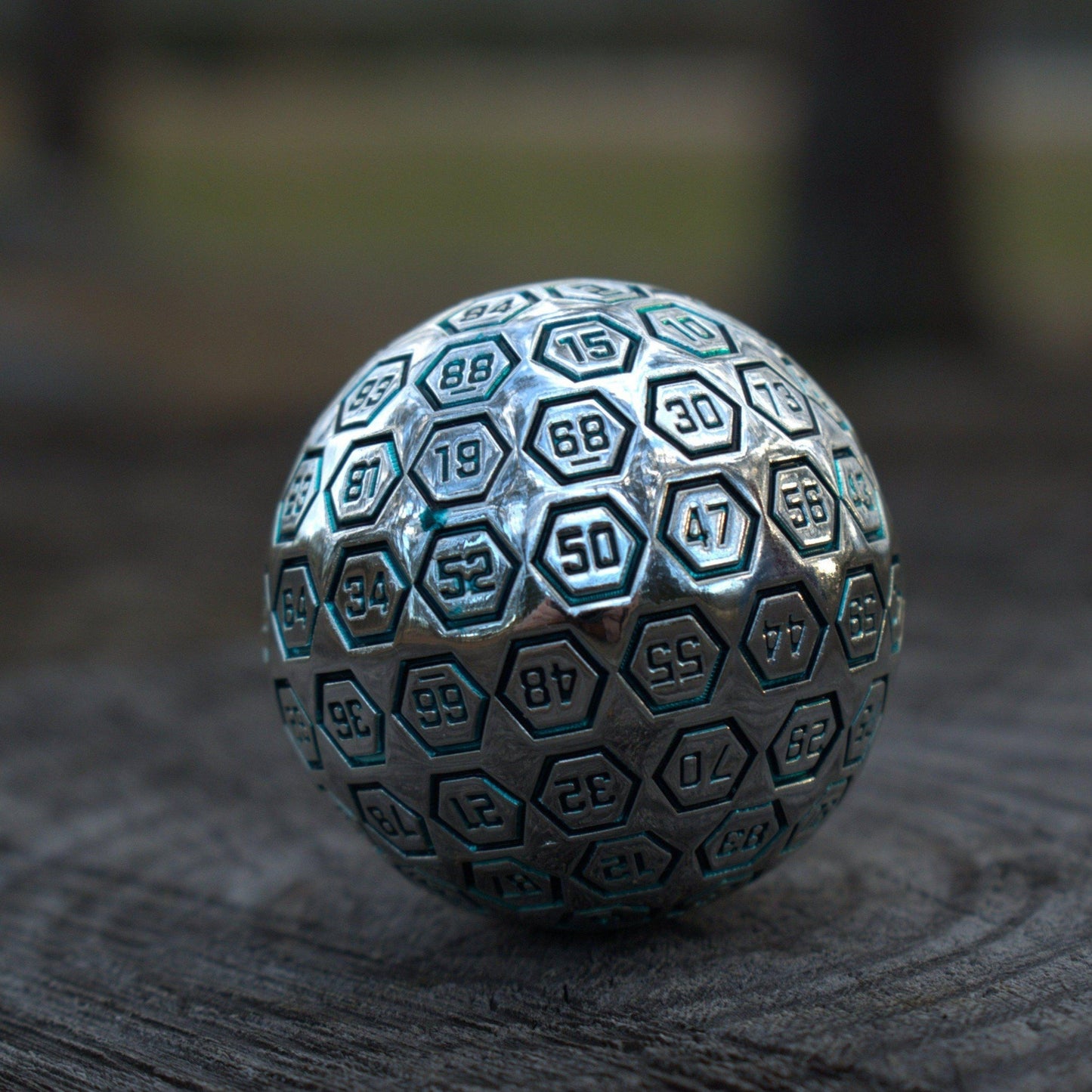 The Orb D100 - Aqua and Silver Metal Die