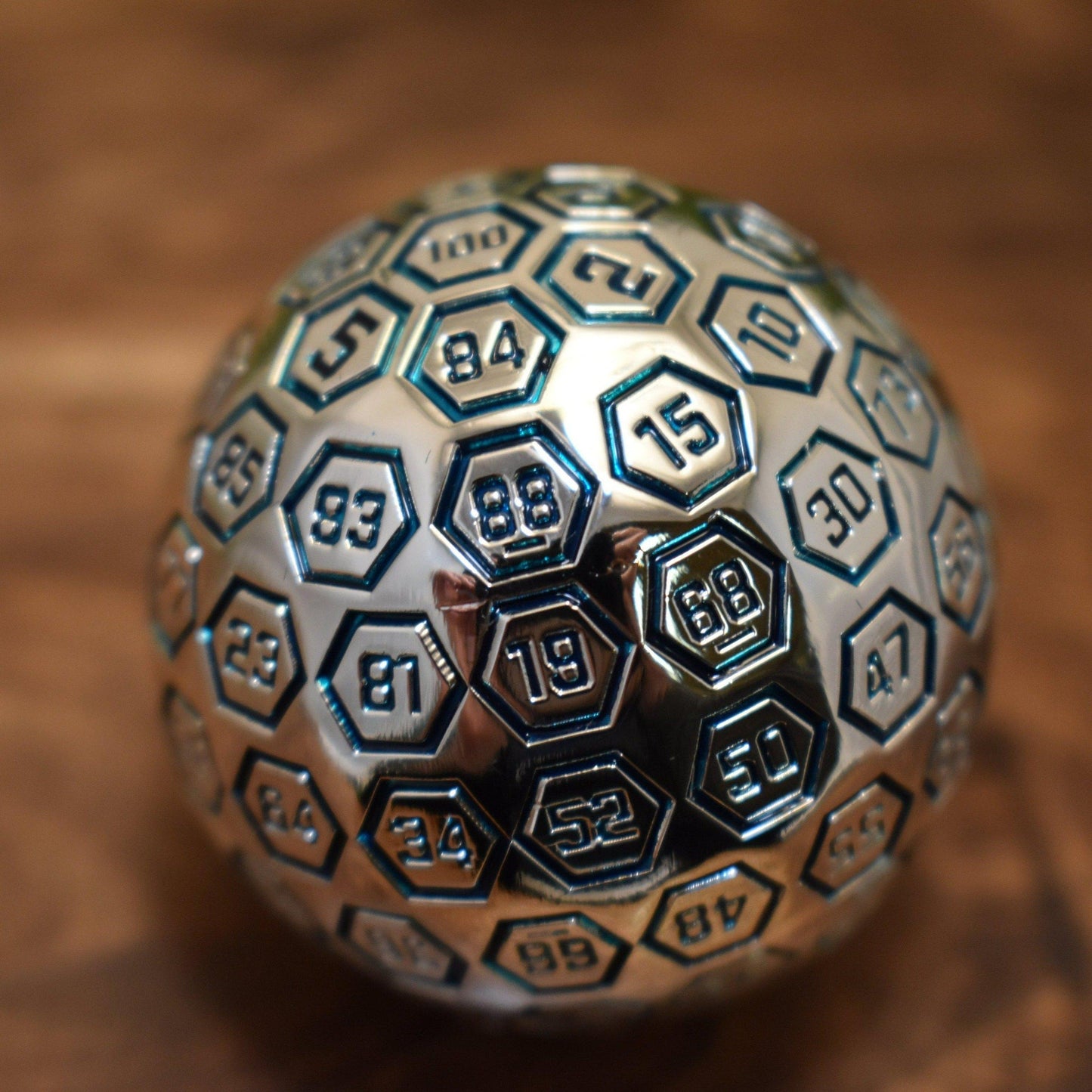 The Orb D100 - Aqua and Silver Metal Die