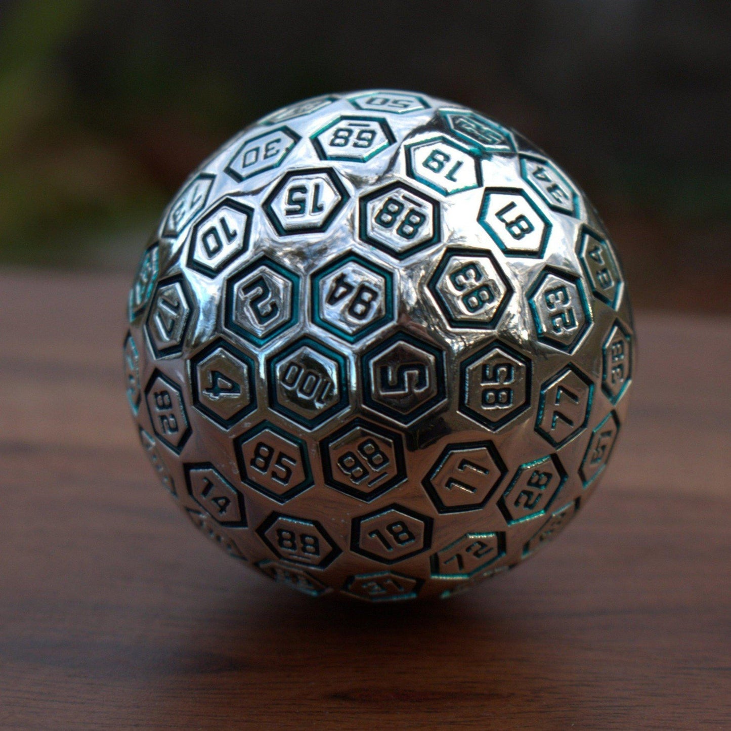 The Orb D100 - Aqua and Silver Metal Die