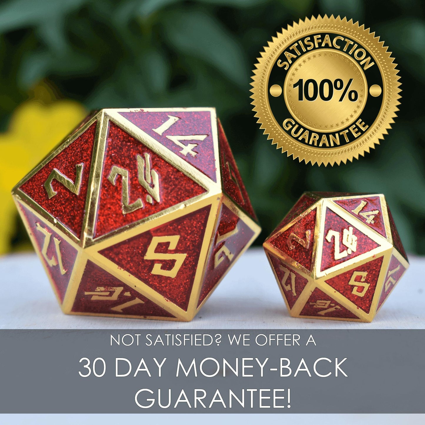 The Orb D100 -  Crimson and Silver Metal Die