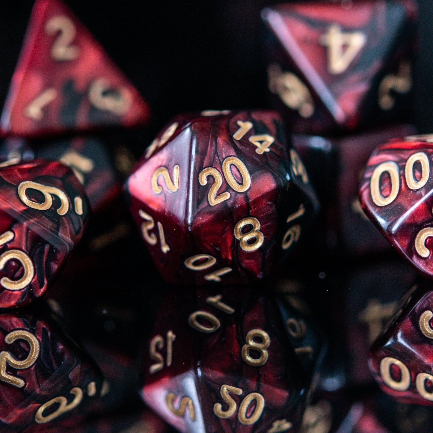 Blood Rose Acrylic Dice Set