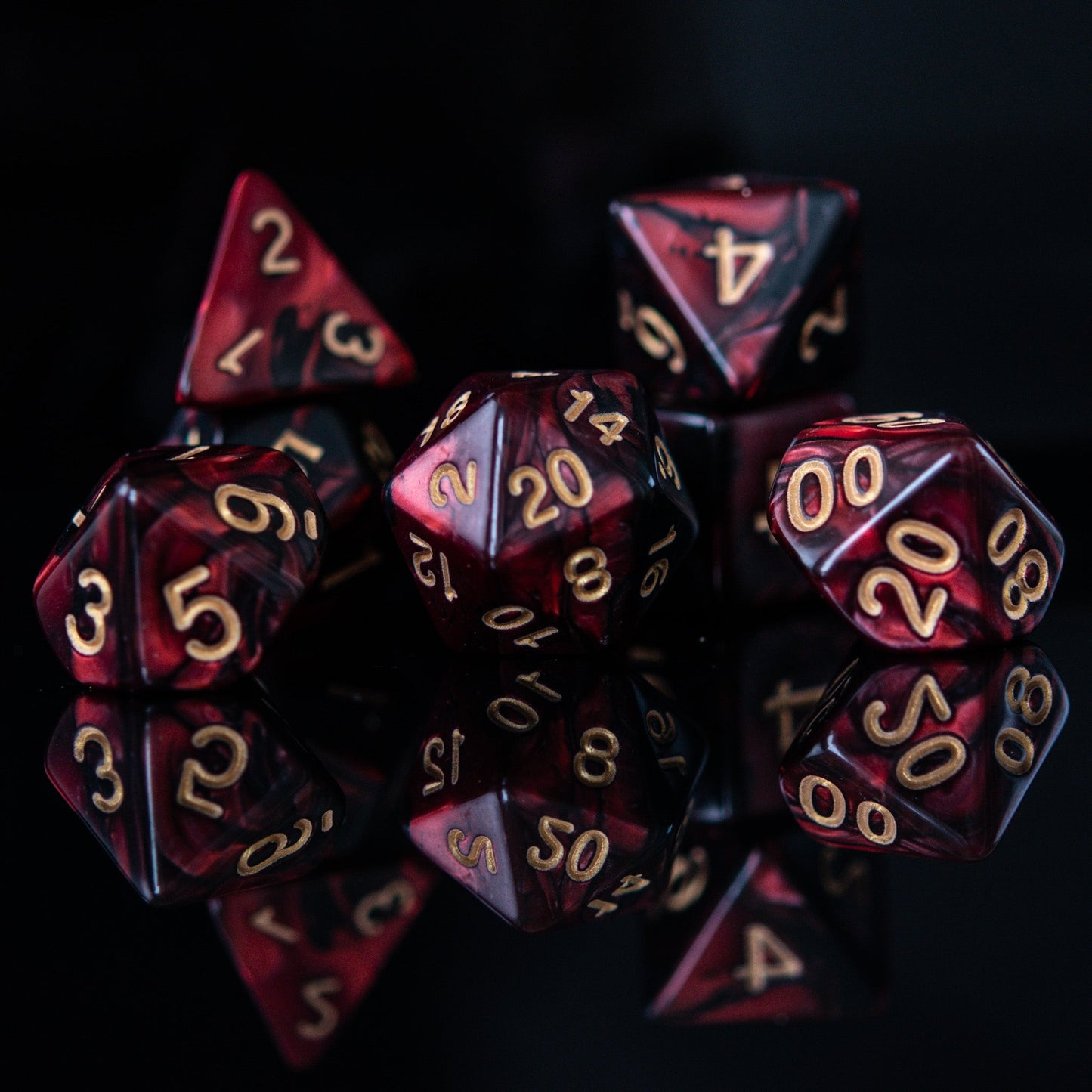 Blood Rose Acrylic Dice Set