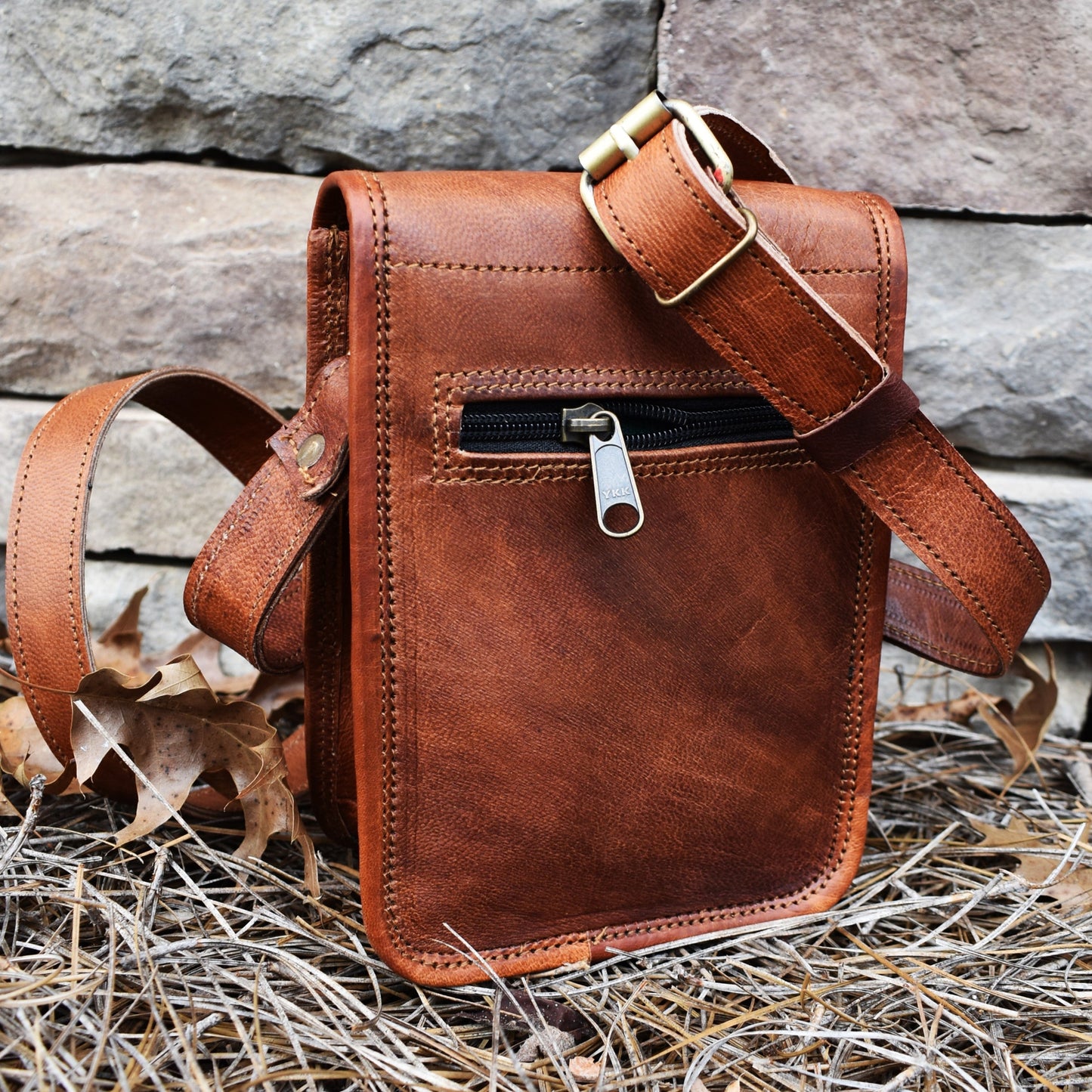 The Pathfinder Leather Flap Satchel - Small