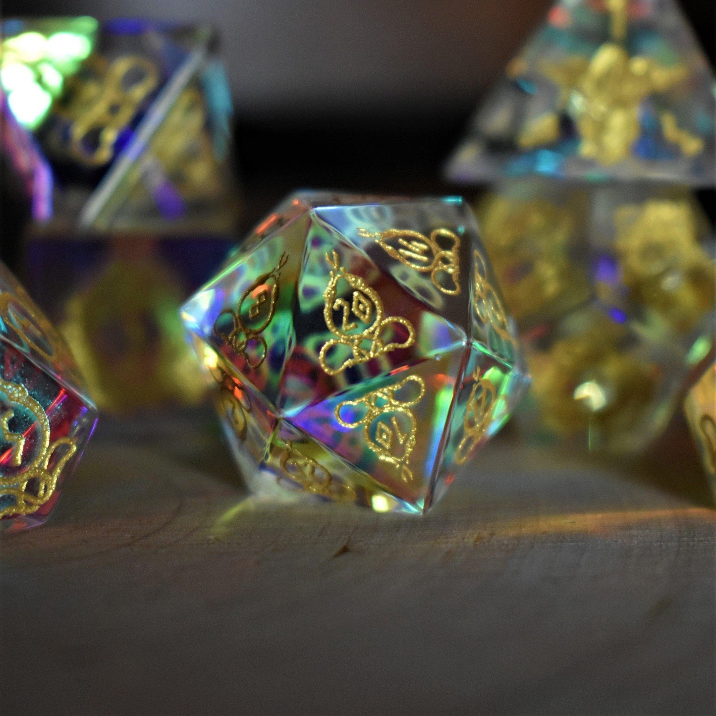 Serpent of Midgard Prism Glass Dice Set