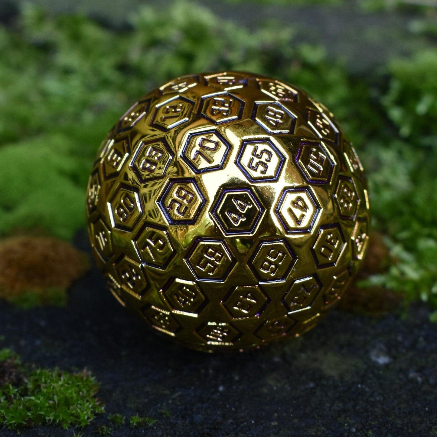 The Orb D100 -  Black and Gold Metal Die