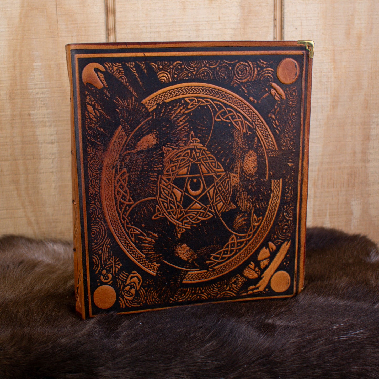 "The Ravens" Tan Spellbook Leather Journal