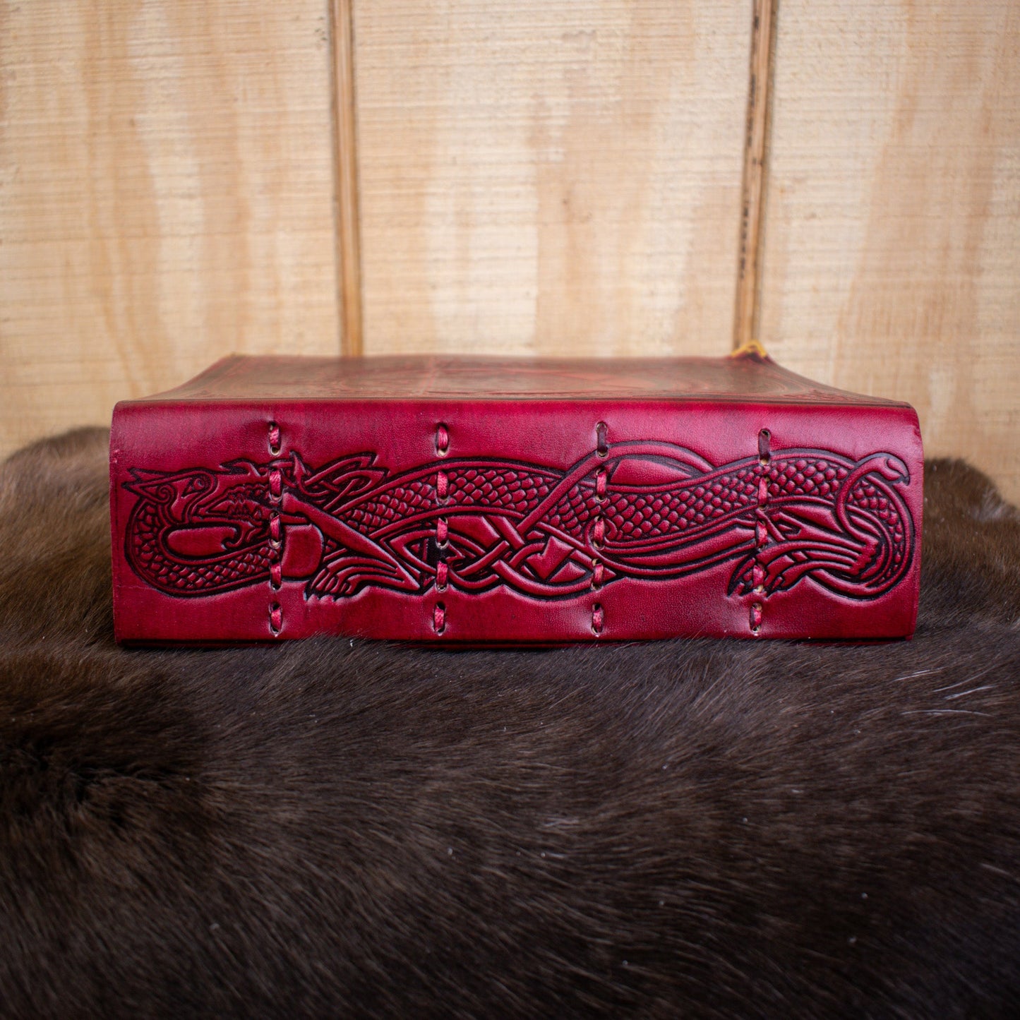 "The Pentacle" Red Spellbook Leather Journal