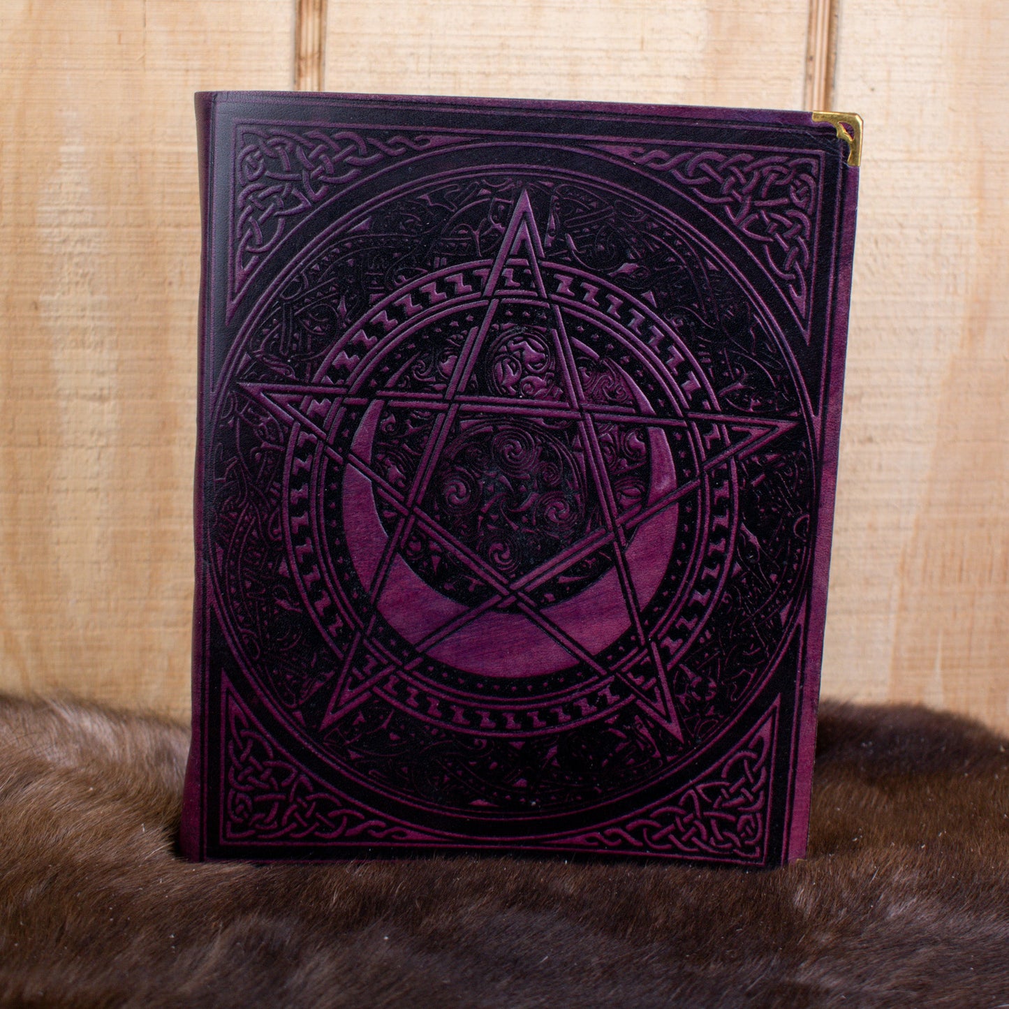 "The Pentacle" Purple Spellbook Leather Journal