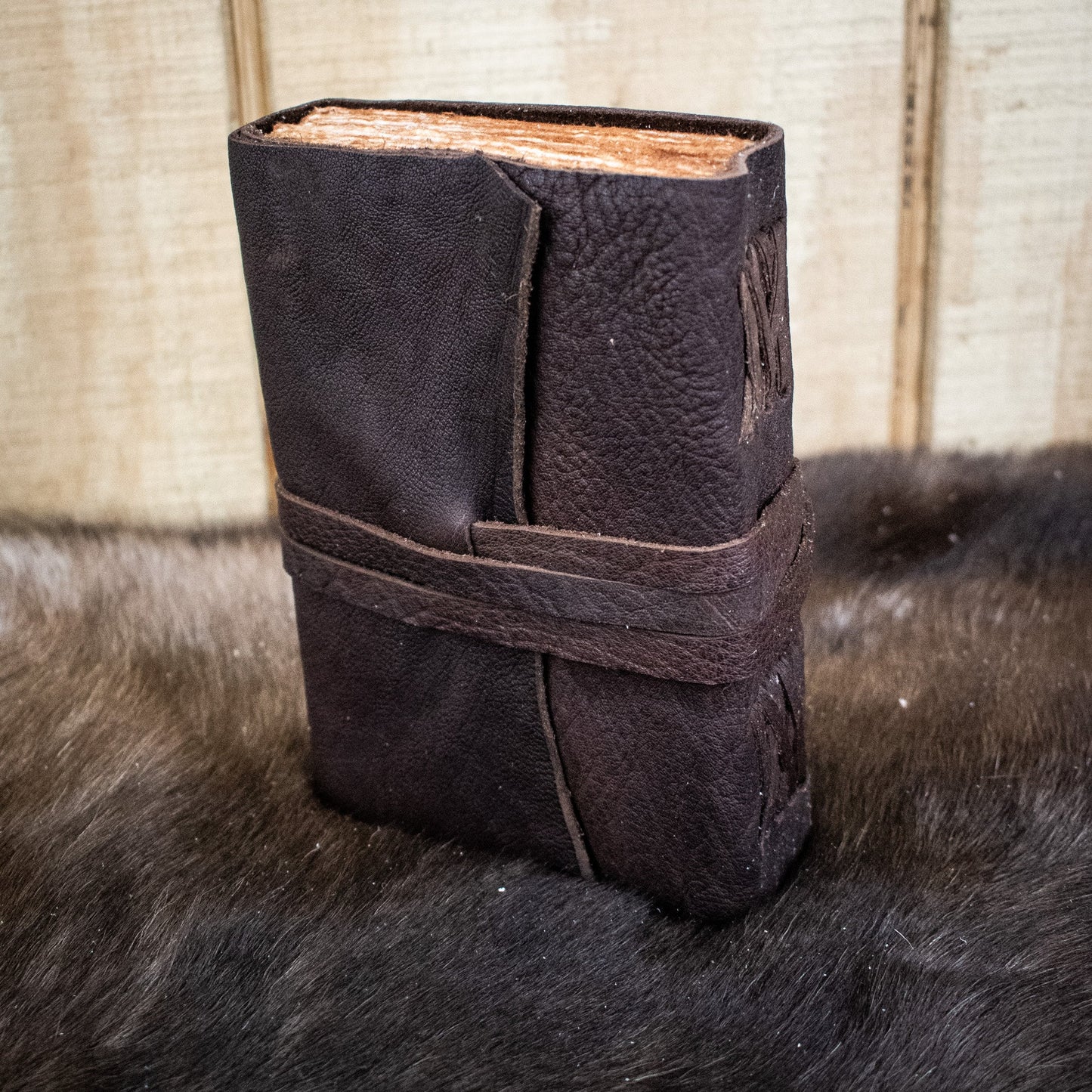 Natural Edge Buffalo (Wrapped) Leather Journal