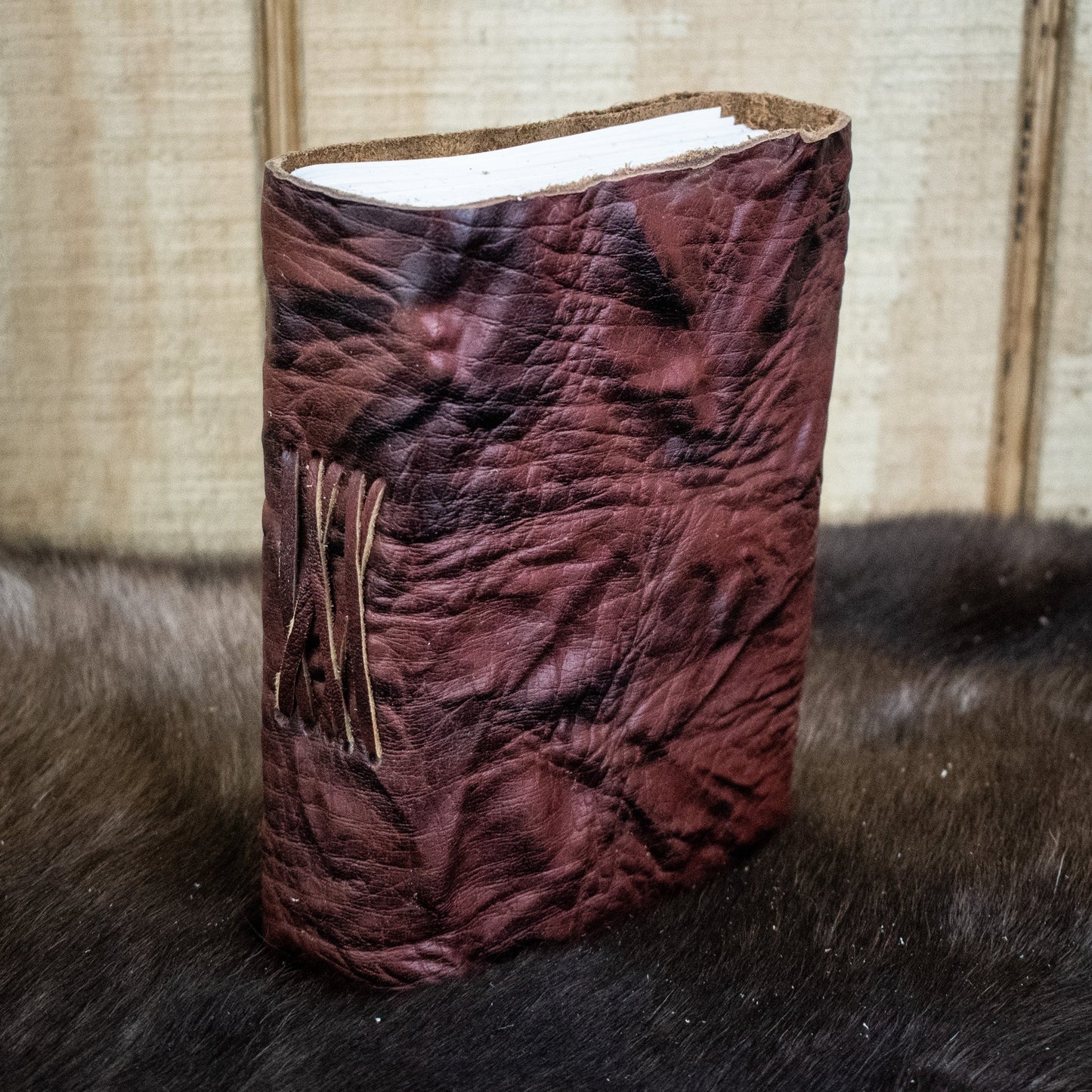 Natural Edge Crunched Cowhide Leather Journal