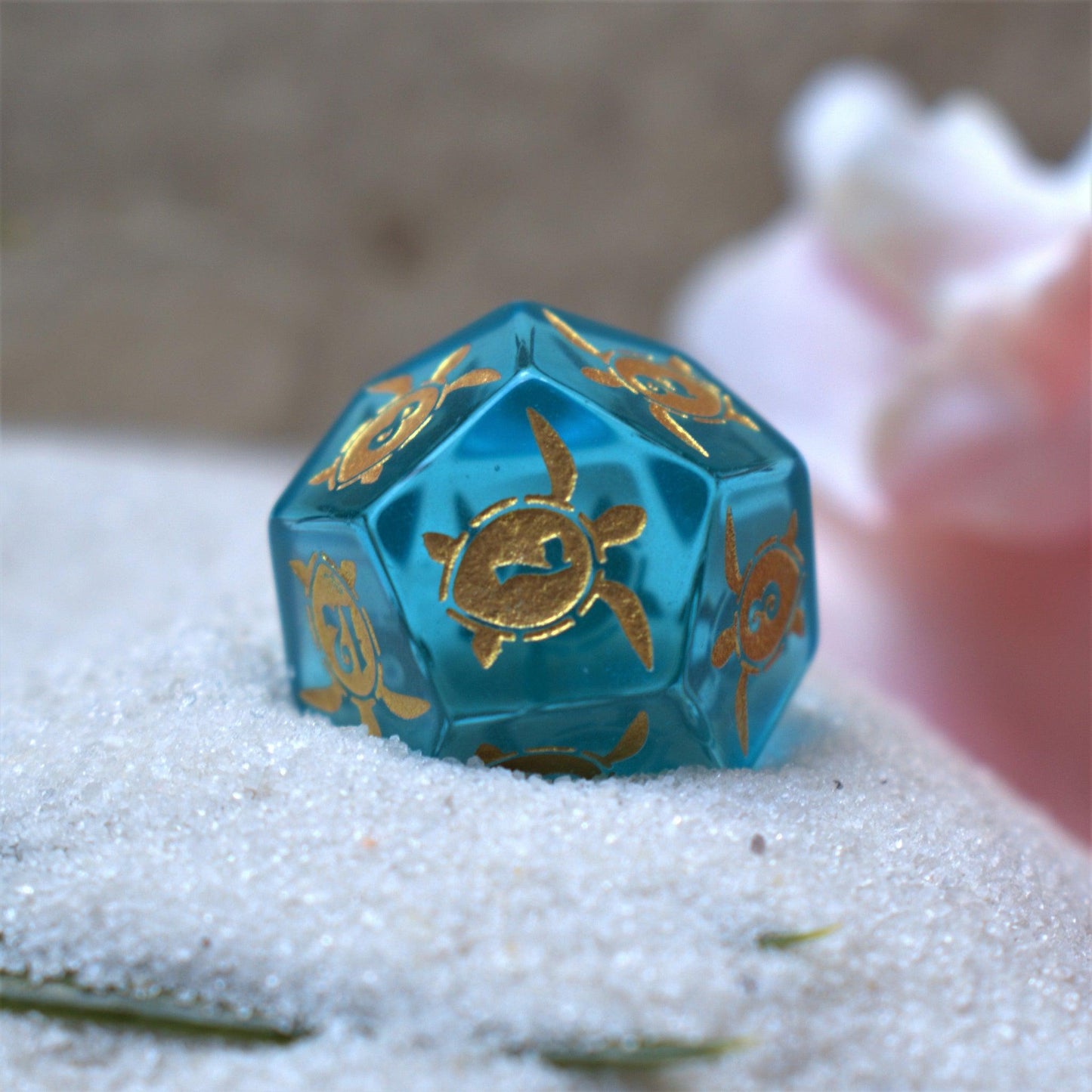 Siren's Song Aqua Blue Glass Dice Set