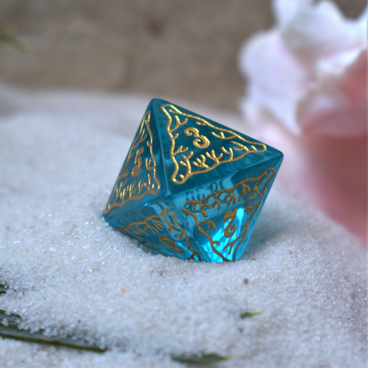 Siren's Song Aqua Blue Glass Dice Set