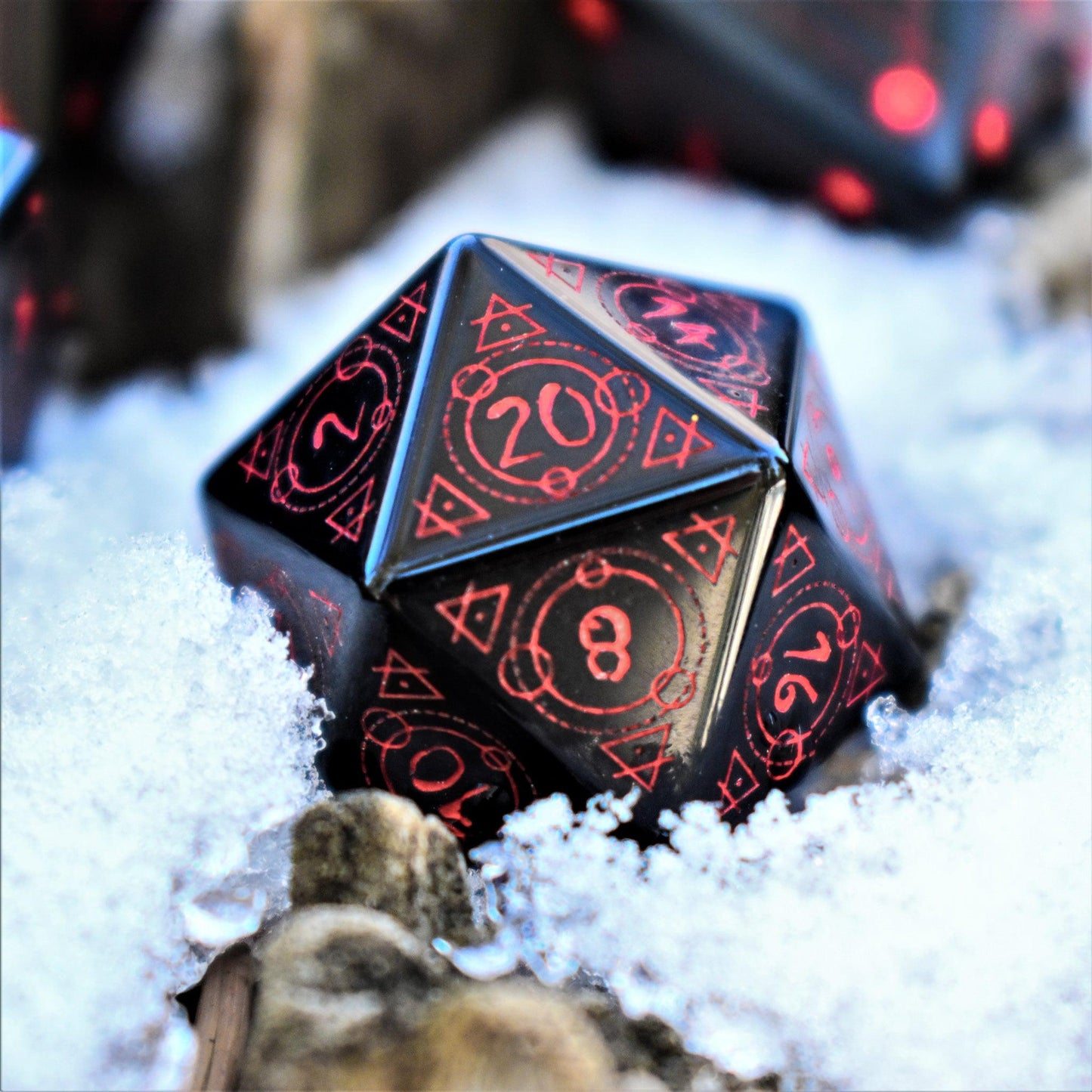 Spellcaster Obsidian Stone Dice Set