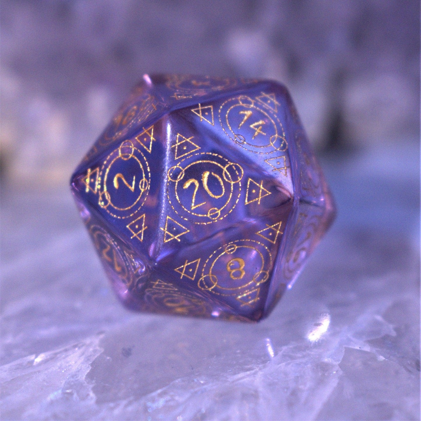 Spellcaster Purple Glass Dice Set