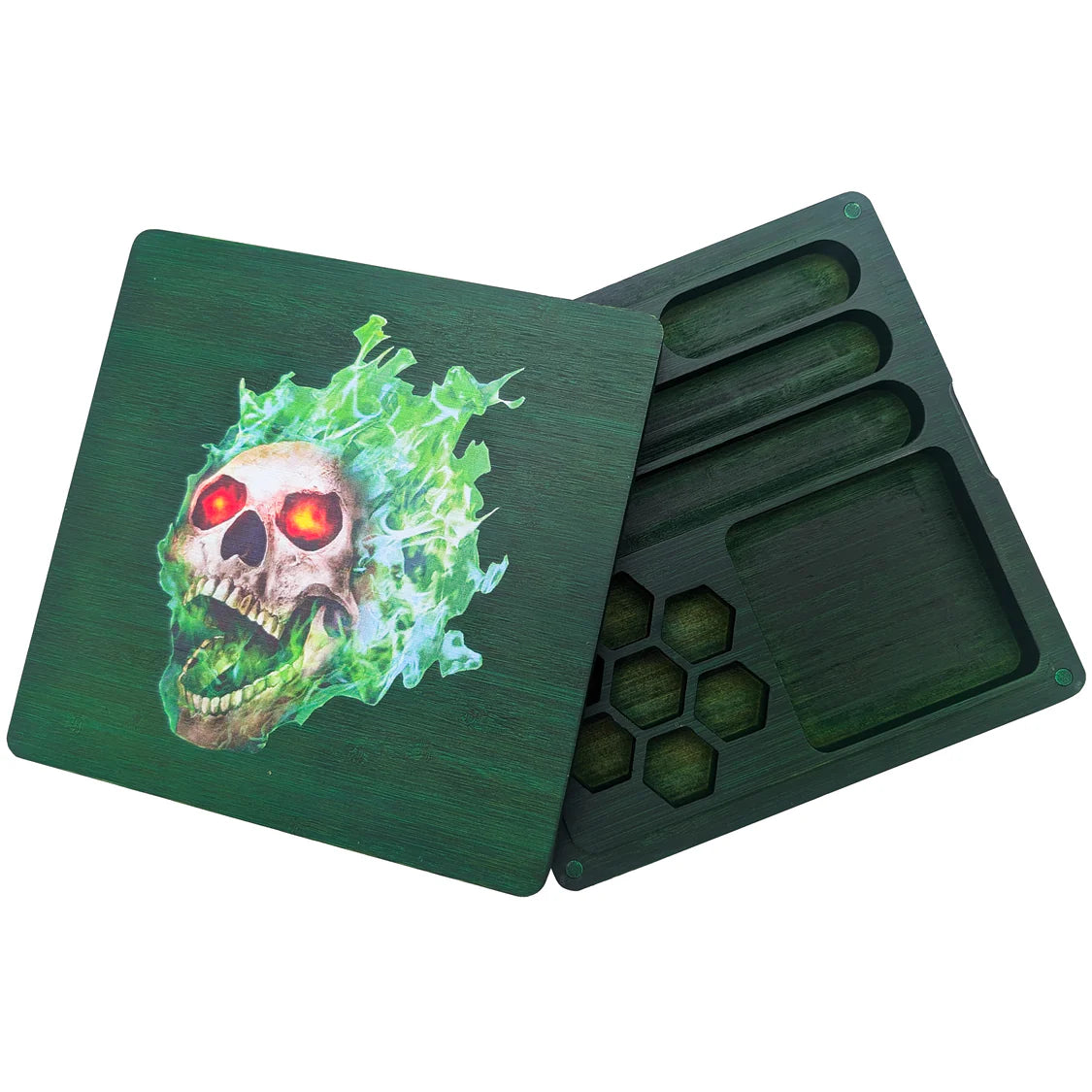 Wooden Dice Trays (green)