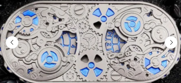 Fidget Dice Gear Spinner Black /Blue