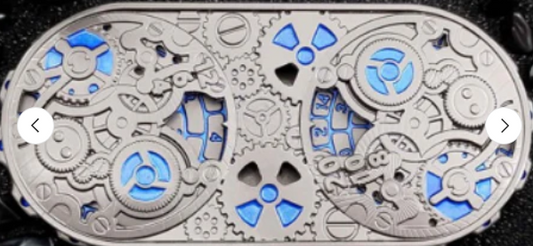 Fidget Dice Gear Spinner Black /Blue