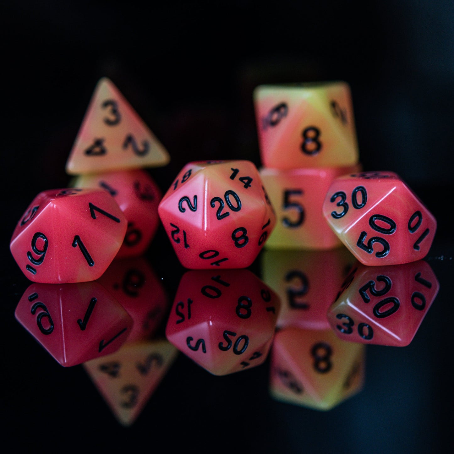 Tequila Sunset Acrylic Dice Set