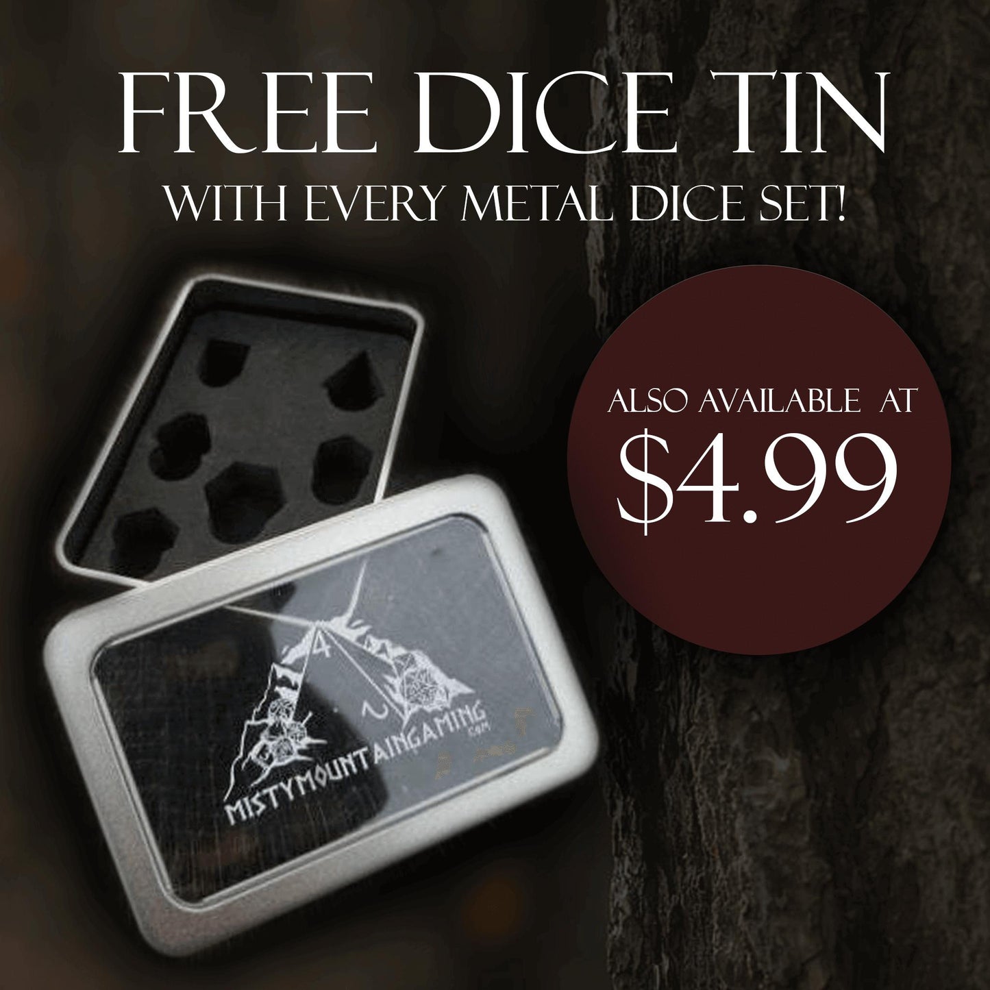 Valentine Heart Metal Dice Set