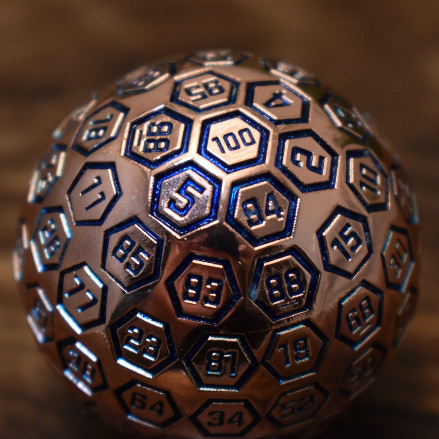 The Orb D100 -  Aqua and Bronze Metal Die