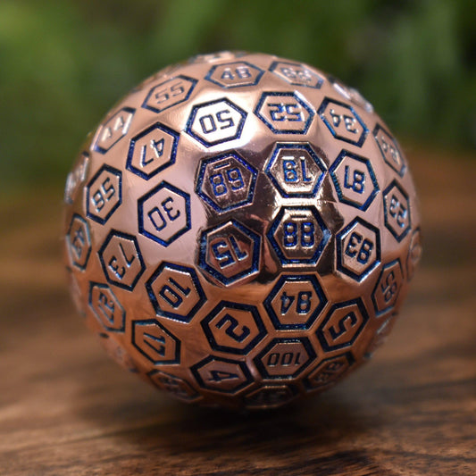 The Orb D100 -  Aqua and Bronze Metal Die